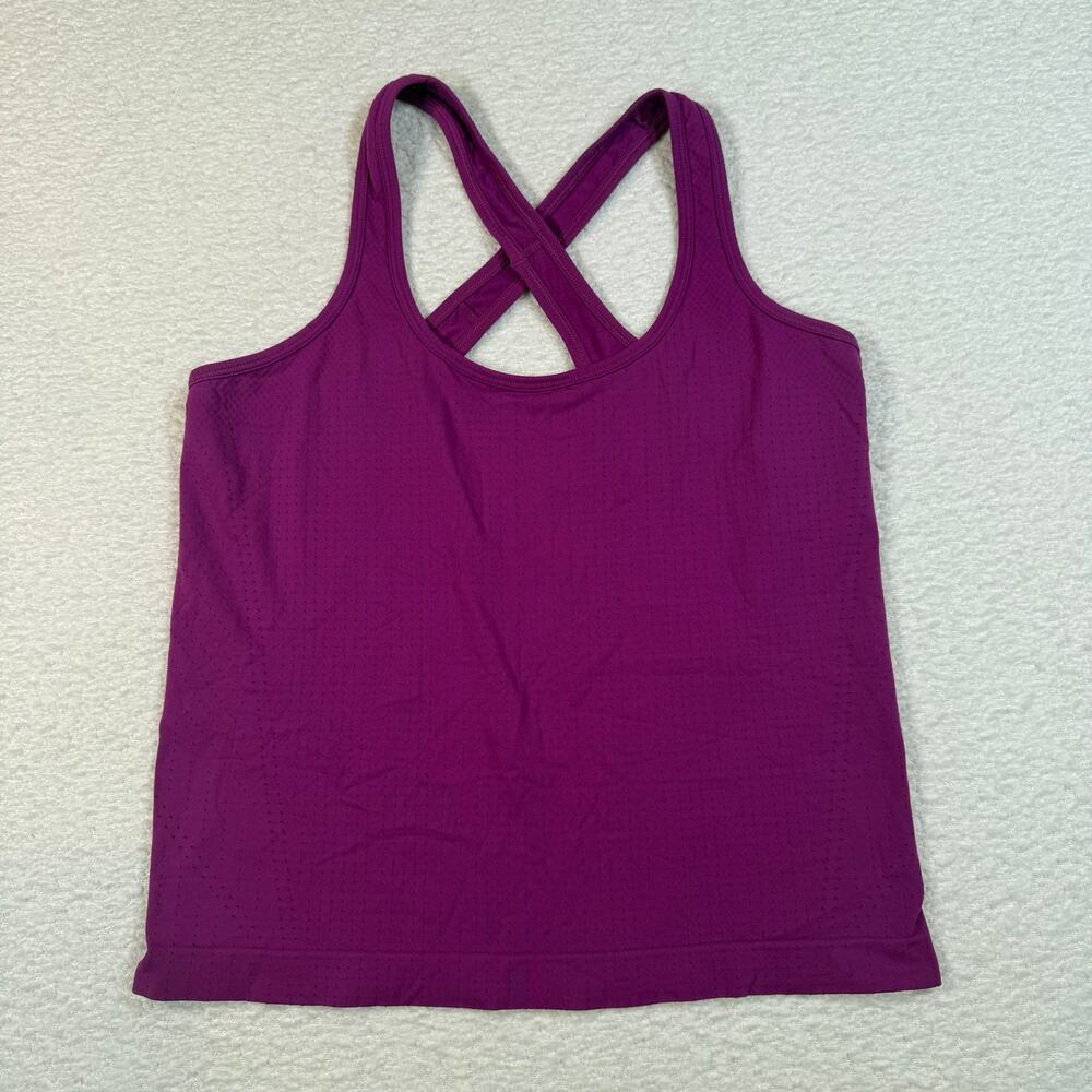 Athleta XS In Motion Seamless Criss Cross Tank Berry Red X-Small